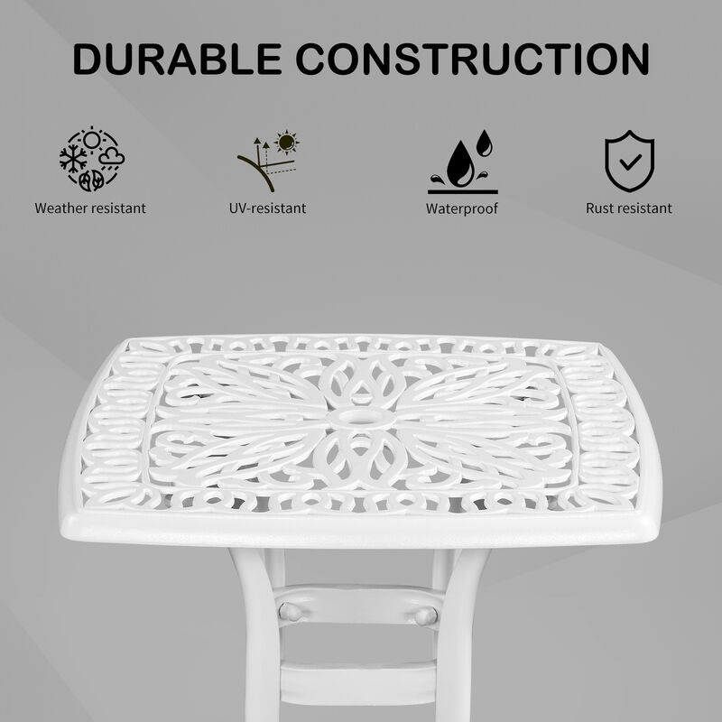 Outdoor Cast Aluminum Square Table for Patio Backyard and Poolside