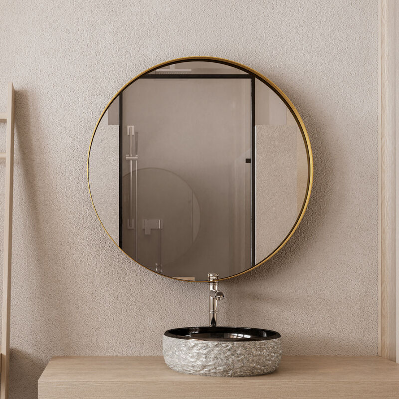 ELEMENT ACE Modern Round Metal Medicine Cabinet with Adjustable Shelves - Elegant Bathroom Storage Solution image number 7