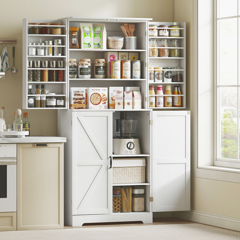 Hivvago Tall Pantry Cabinet with Adjustable and Door Shelves image number 1