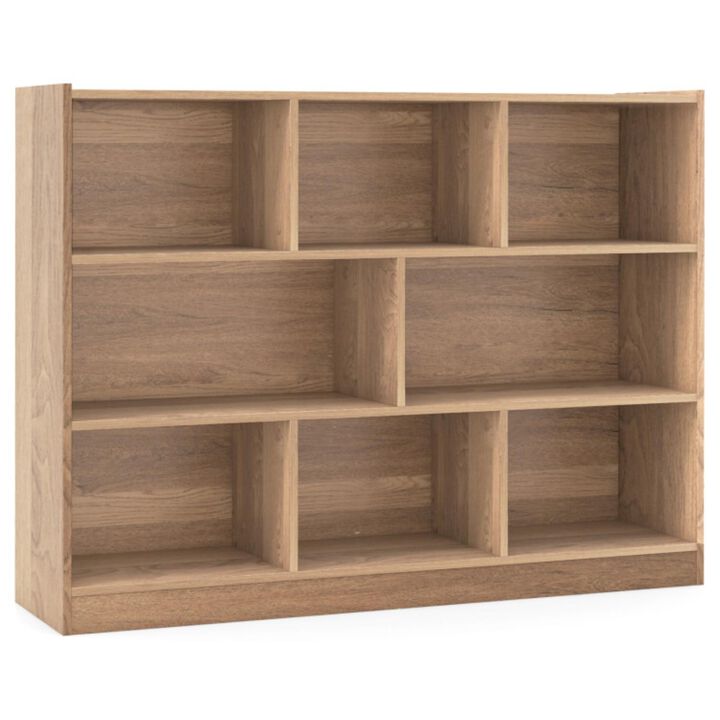 Hivvago 3-Tier Open Bookcase 8-Cube Floor Standing Storage Shelves