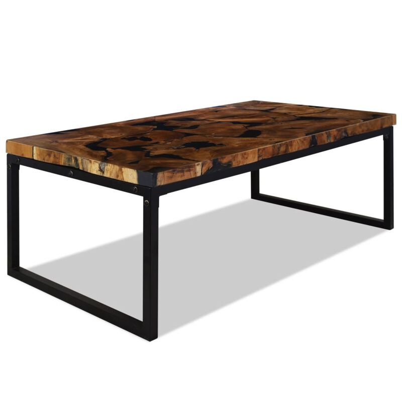 vidaXL Coffee Table Teak Resin 43.3"x23.6"x15.7"
