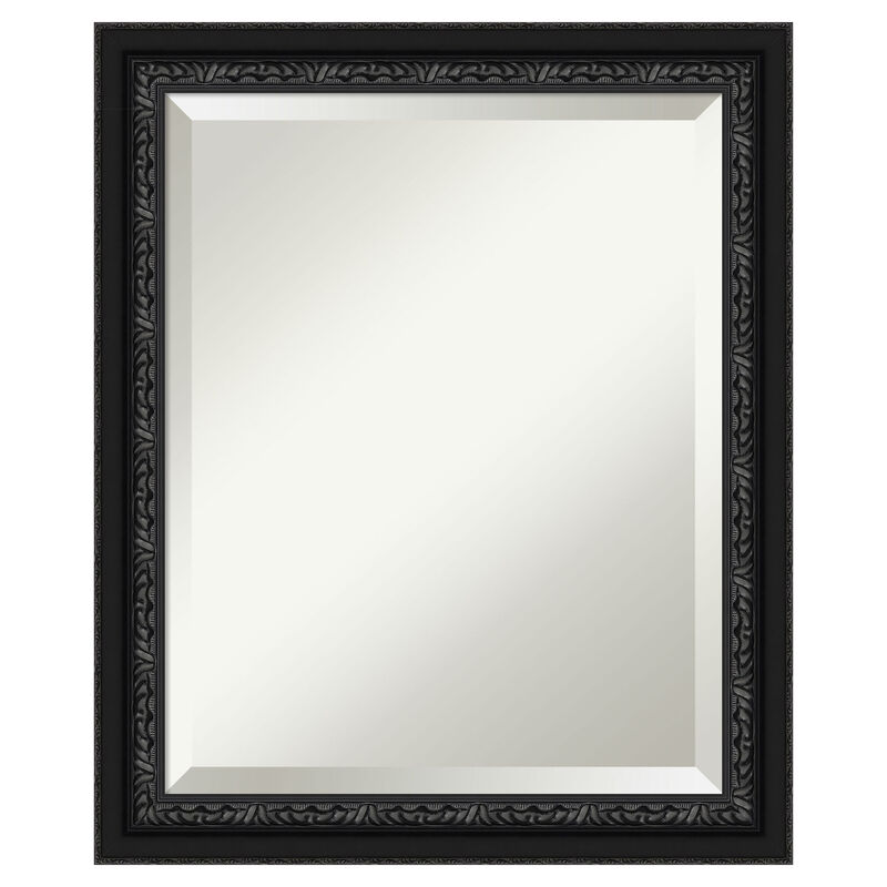 Downton Black Beveled Wood Framed Wall Mirror