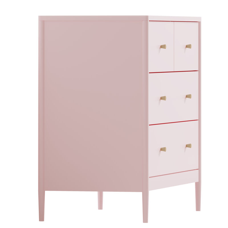 Blumon Pink 4-Drawer Kids Dresser image number 6
