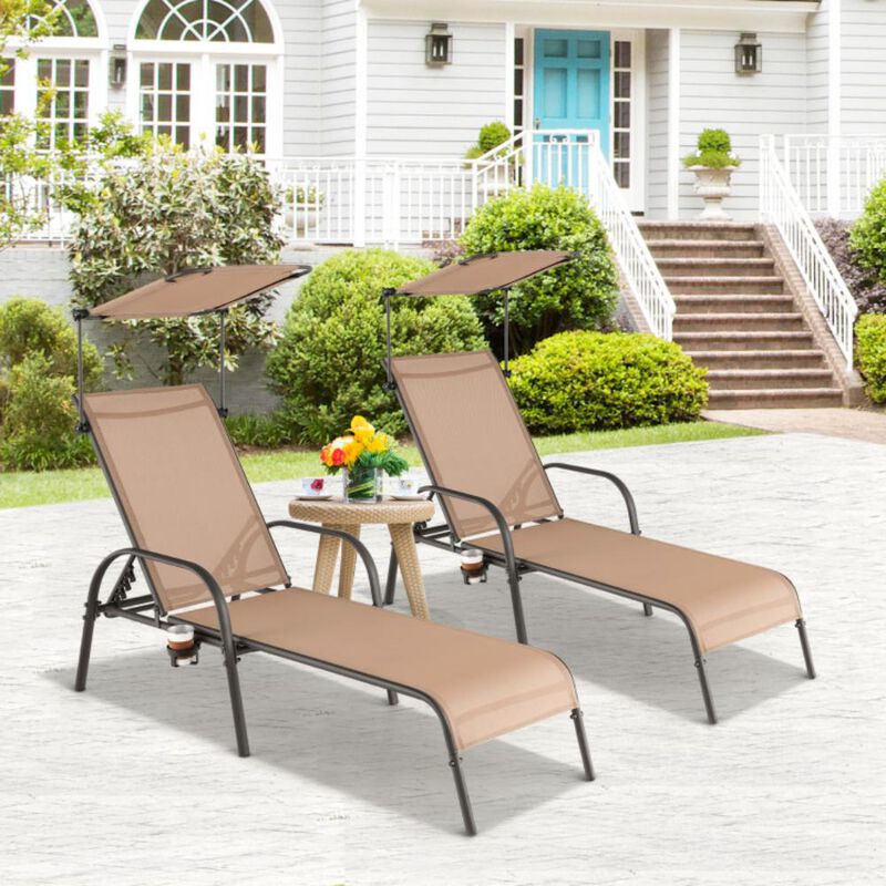 Hivvago Patio Heavy-Duty 5-Level Adjustable Chaise Lounge Chair