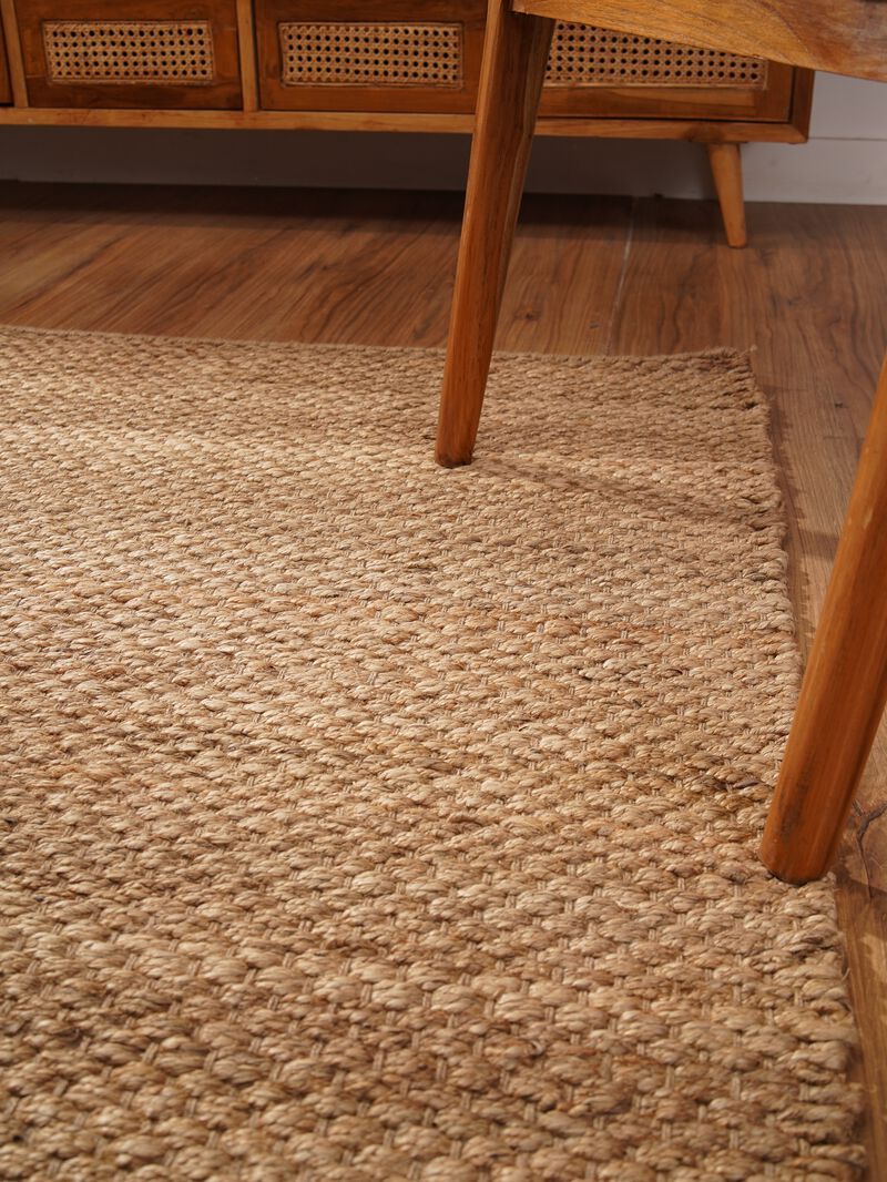 HAND WOVEN JUTE ECO-FRIENDLY AREA RUGS  - Solid Plain Pattern, High Pile, Natural Fiber, Outdoor Indoor Handmade Area Rugs for Living Room, Bed Room (J00006) image number 4