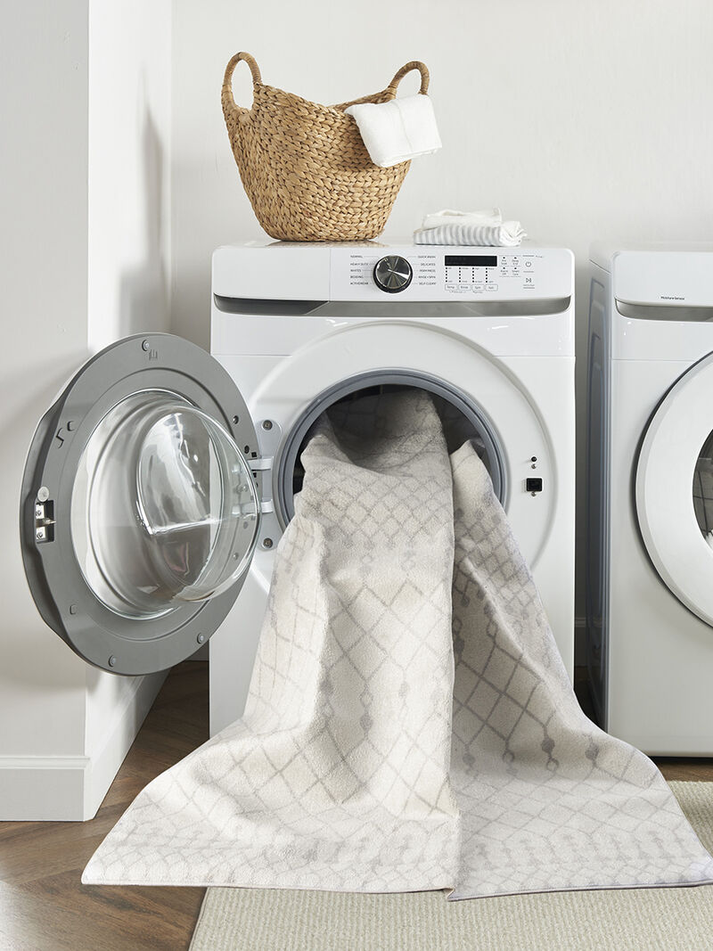 Astra Machine Washable ASW10 Ivory 7'10" Round Rug