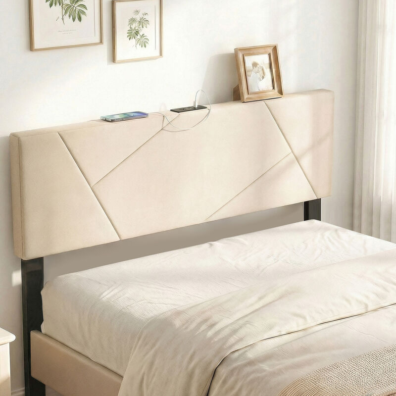Modern Geometric Upholstered Headboard image number 5
