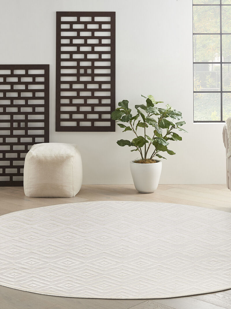 Versatile NRV01 Ivory/White 8' x Round Rug image number 8