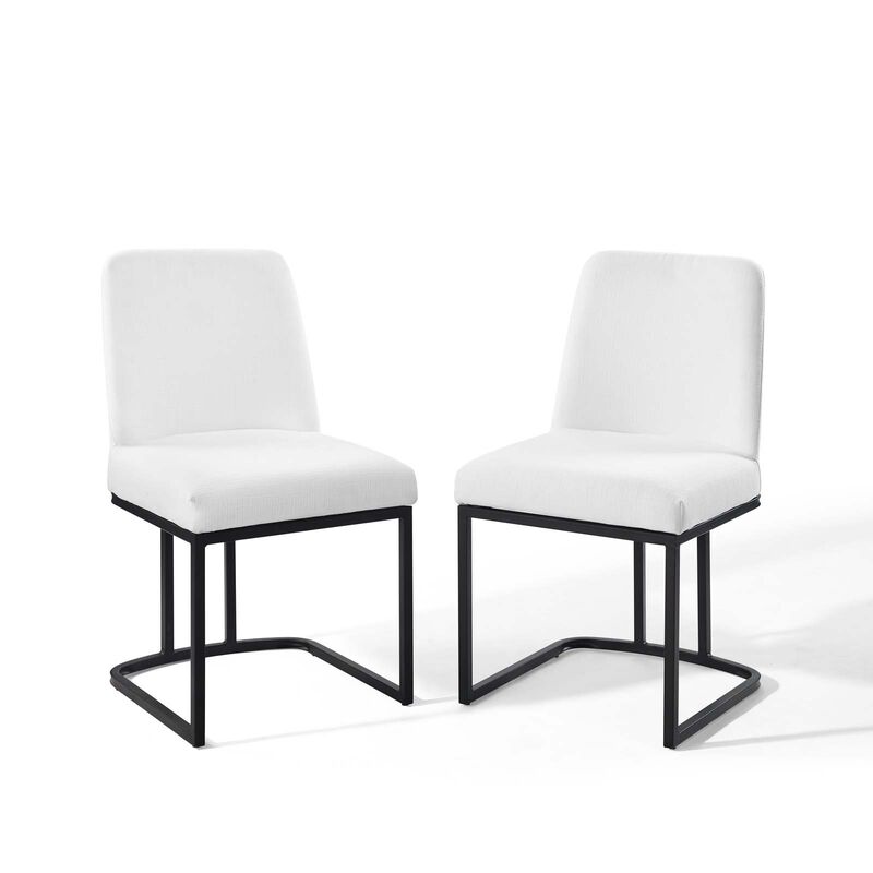 Amplify Sled Base Upholstered Fabric Dining Chairs - Set of 2 image number 1