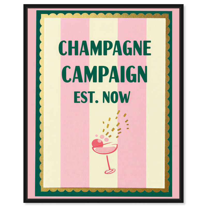 Champagne Campaign Drinks and Spirits Canvas Print by Art Remedy image number 0