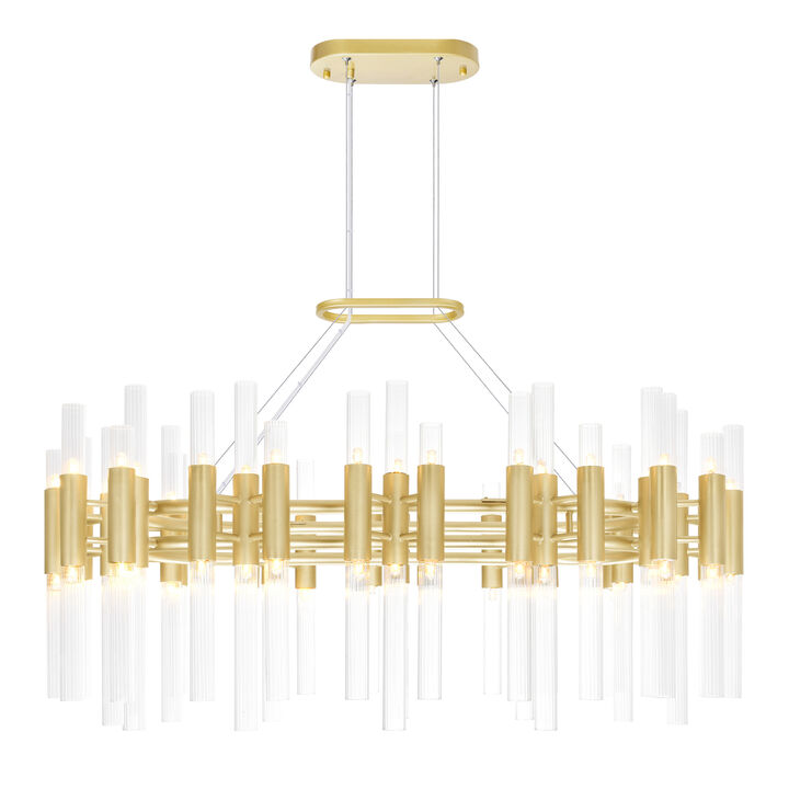 Orgue 72 Light Chandelier With Satin Gold Finish