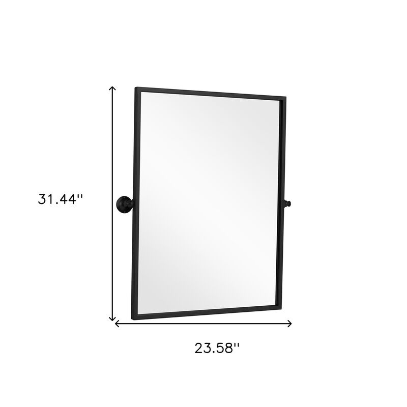 HomeRoots 31" Black Metal Tilting Framed Accent Mirror image number 4