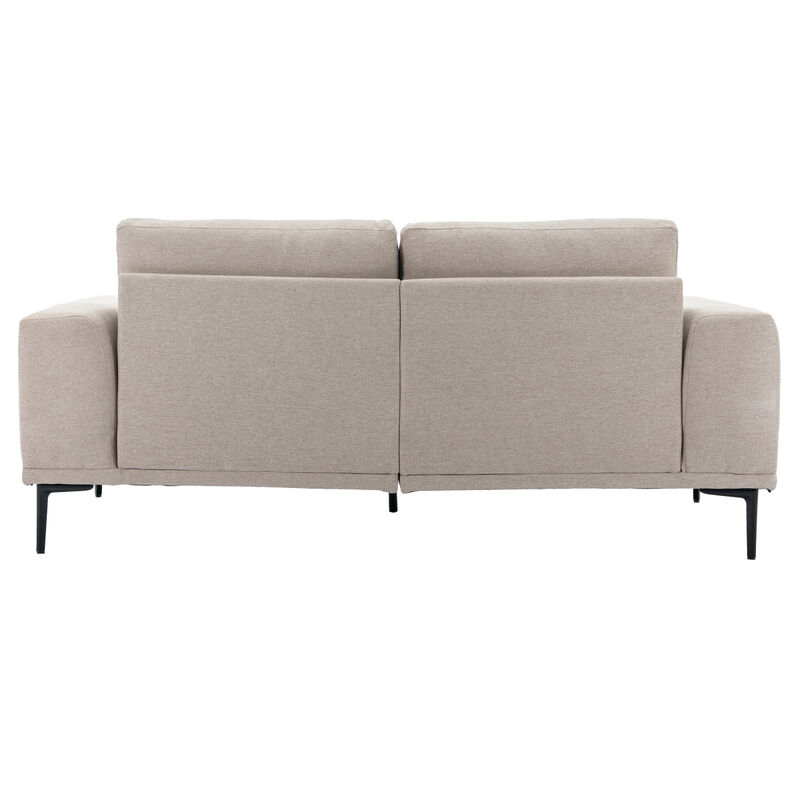 Large Sofa, 74.8 Inch Linen Fabric Loveseat Couch Mid Century Modern Upholstered Accent Couches for Living Room, Apartment, Bedroom, Beige