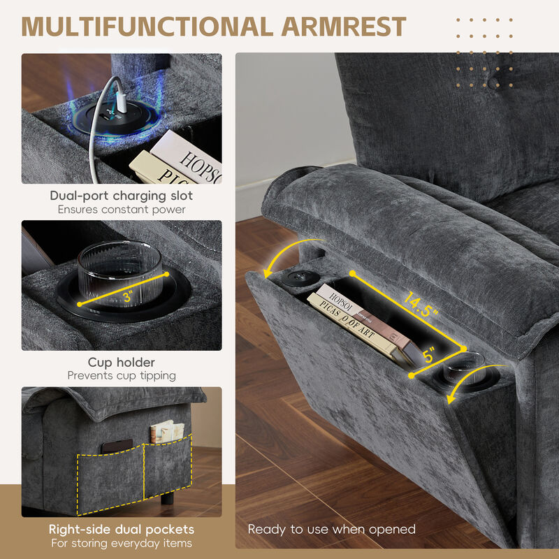 Merax Sectional Sofa, L-Shape with Multifunctional Armrest