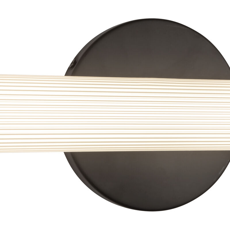 Vire 24-in Black Damp-Rated Dimmable LED Wall/Vanity Light with Ribbed Opal Diffuser image number 4
