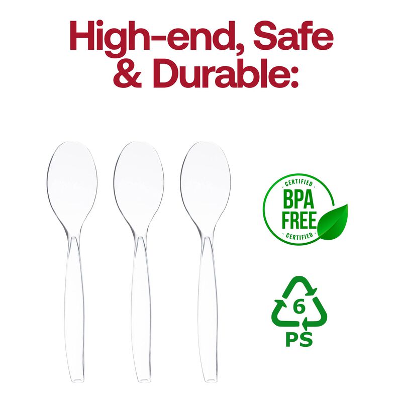 Clear Plastic Serving Spoons (144 Spoons) image number 5