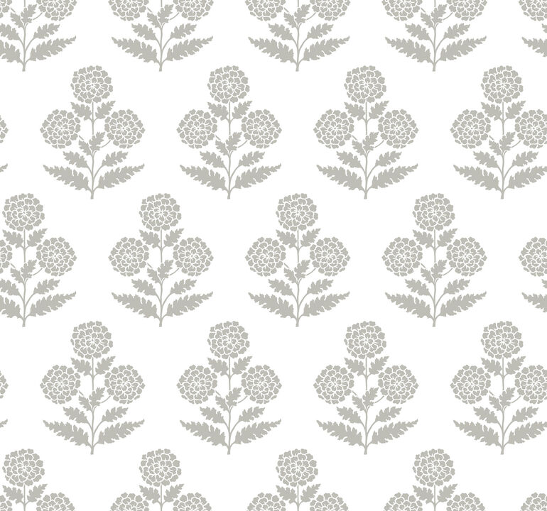 Souci Grey Marigolds Wallpaper