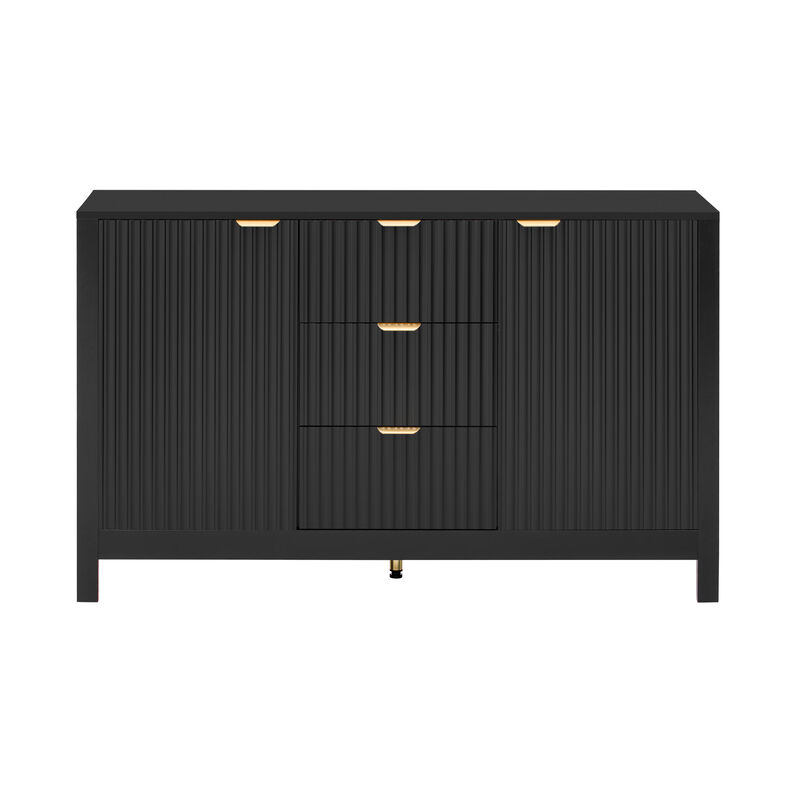 Merax U_STYLE Sideboard with Wave Design - 3 Adjustable Shelves