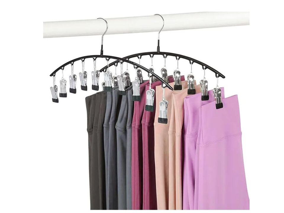 Legging Hangers For Closet Organizer, Hat Hangers For Closet 2 Pack With 10 Clip