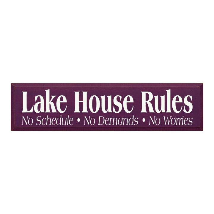 Lake House Rules Wooden Sign Rustic Cabin Cottage Wall Decor with Relaxing Quote