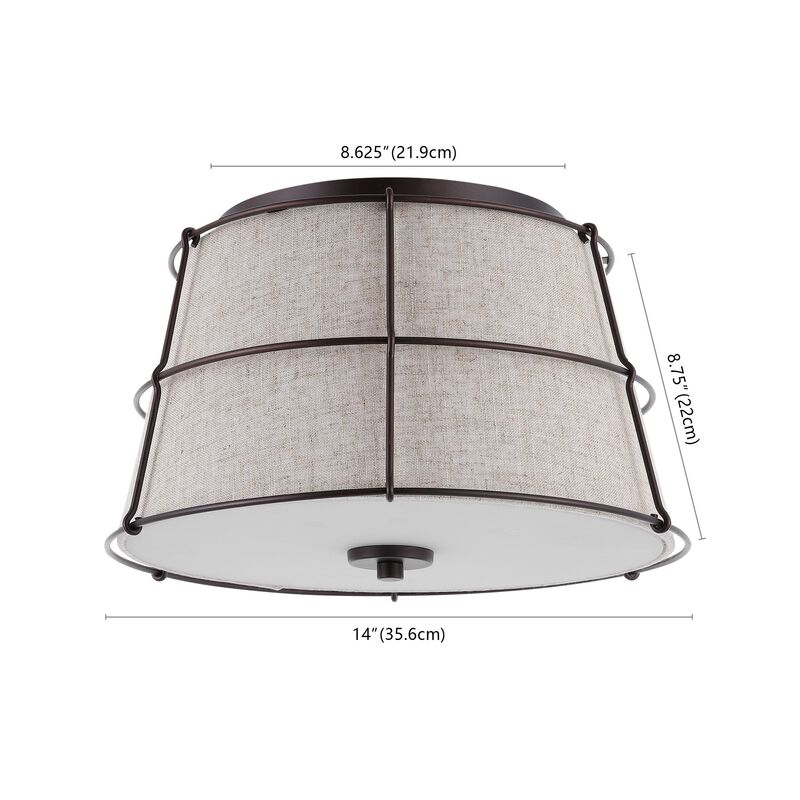 Silas 2-Light Rustic Farmhouse Iron LED Flush Mount