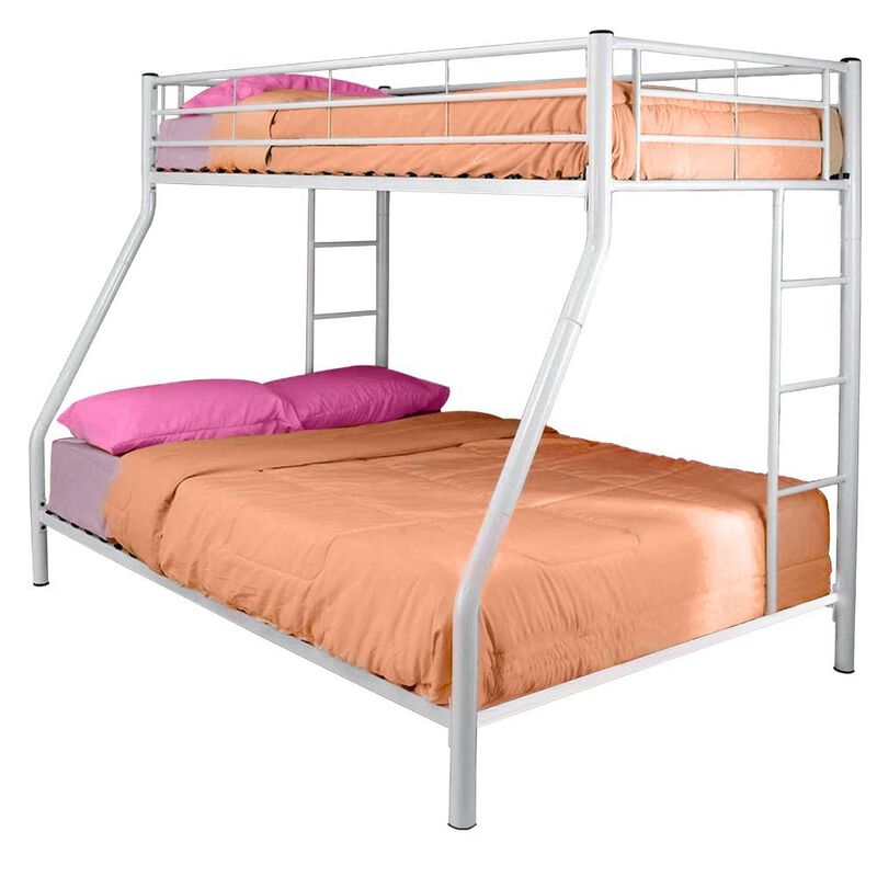 Hivvago White Metal Twin over Full Bunk Bed