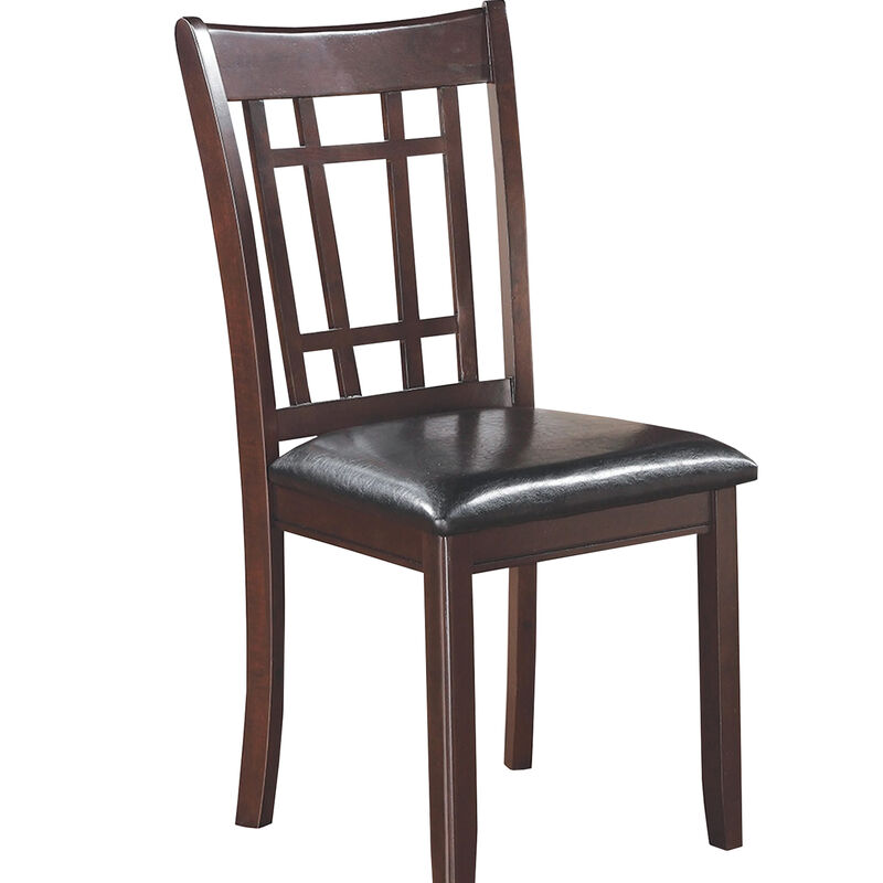 Contemporary Armless Dining Side Chair, Espresso Brown & Black, Set of 2