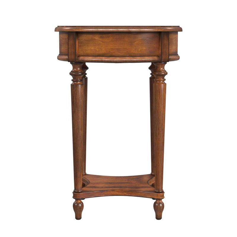 Butler Specialty Jules 1-Drawer Round End Table, Medium Brown