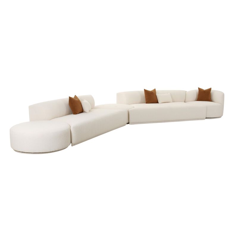 Fickle Cream Boucle 5-Piece Modular Chaise Sectional image number 0