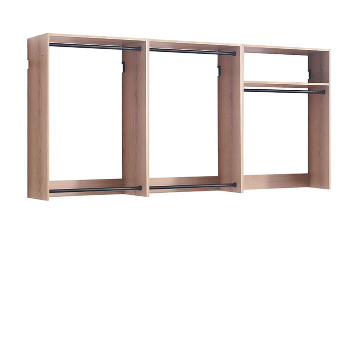 Devi Oak Freestanding Walk in Wood Closet System