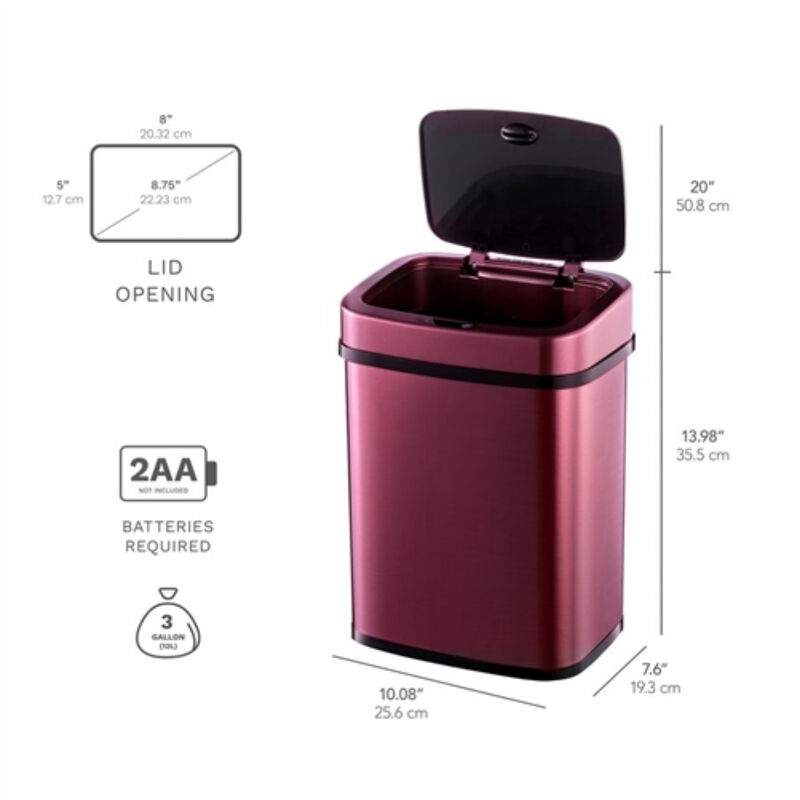 3-Gallon Motion Sensor Touchless Stainless Steel Trash Can