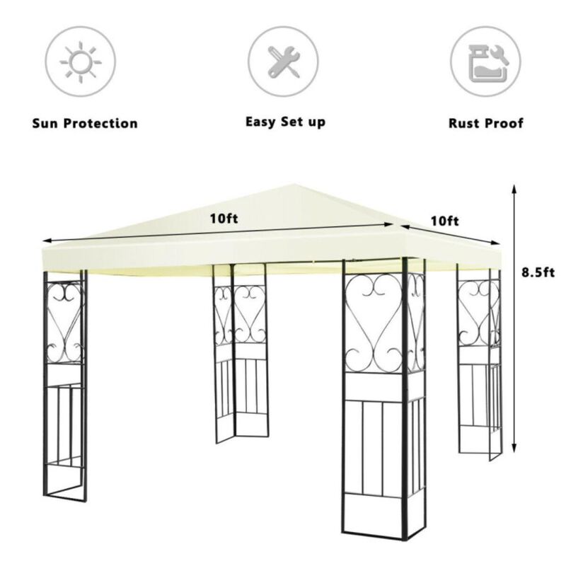 Hivvago 10 x 10 Feet Patio Gazebo Canopy Tent Garden Shelter