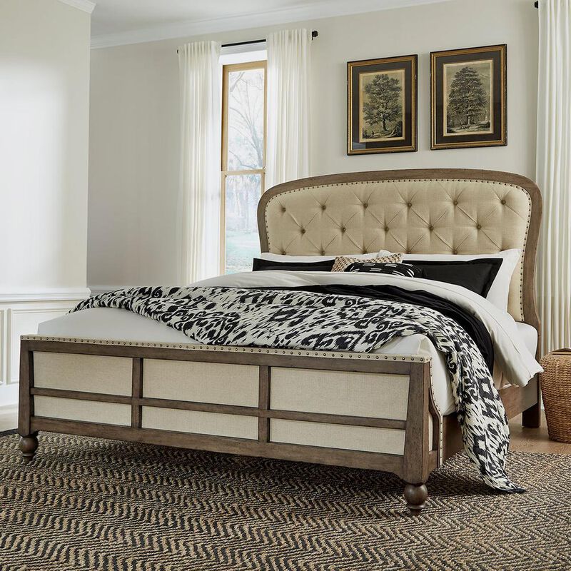 Liberty Furniture Americana Farmhouse Queen Shelter Bed in Dusty Taupe image number 5
