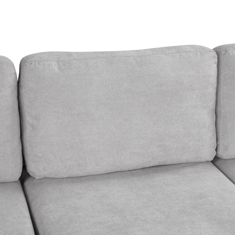 Merax Upholstered 3-seater Sofa Curved Sofa Couch