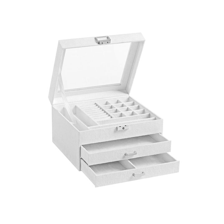 BreeBe White Jewelry Box with Velvet Cover