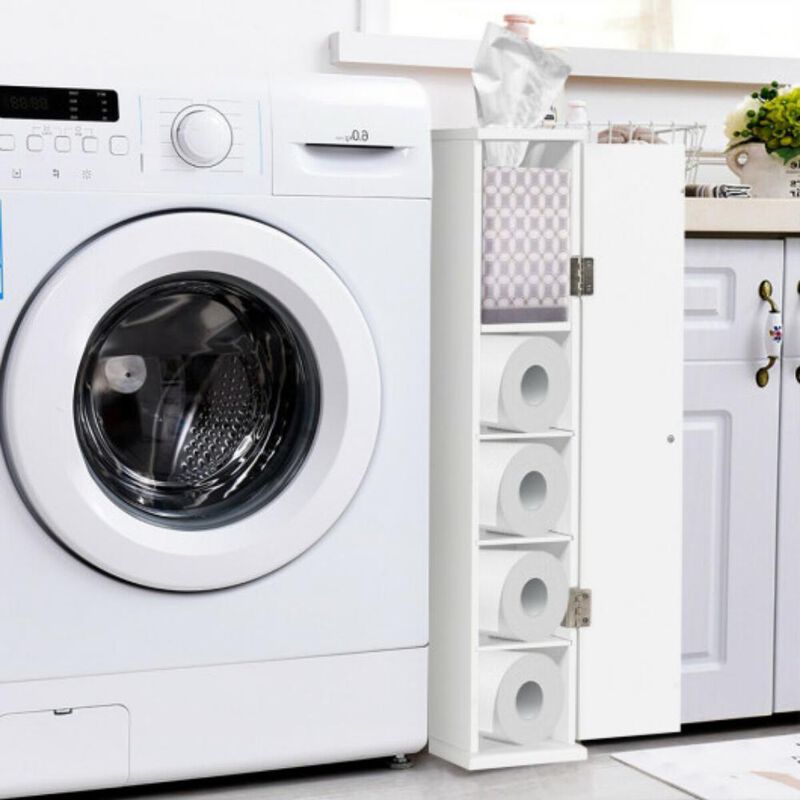 Toilet Tissue Storage Floor Cabinet-White