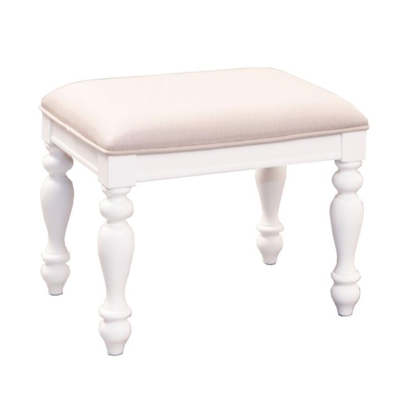 Liberty Furniture Vanity Stool W23 x D17 x H18 in Oyster White Finish image number 0