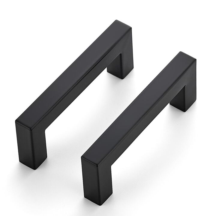 JOY DECOR 40 Pack Cabinet Handles, Black Cabinet Pulls, 3 Inch Kitchen Cabinet Handles Square Drawer Pulls Stainless Steel Drawe