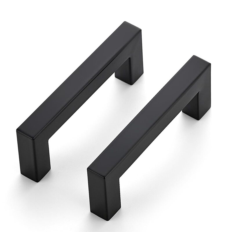 JOY DECOR 40 Pack Cabinet Handles, Black Cabinet Pulls, 3 Inch Kitchen Cabinet Handles Square Drawer Pulls Stainless Steel Drawe