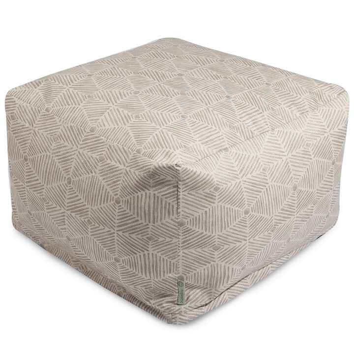 Majestic Home Goods Ottoman Pouf Charlie Beige Metallic