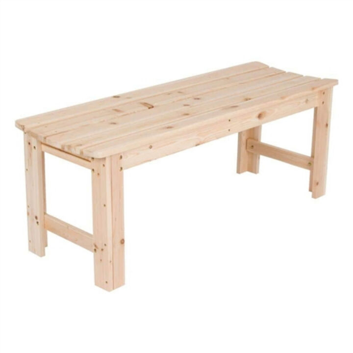 Outdoor Patio Backless Cedar Wood Garden Bench
