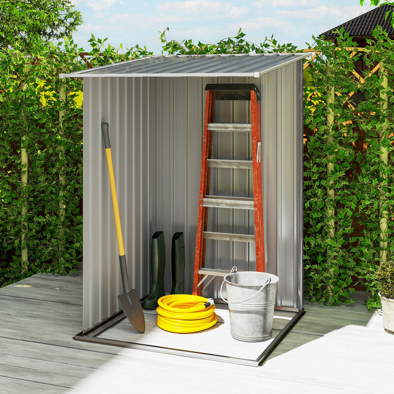 Hivvago Small Lean-To Galvanized Steel Tool Shed image number 6