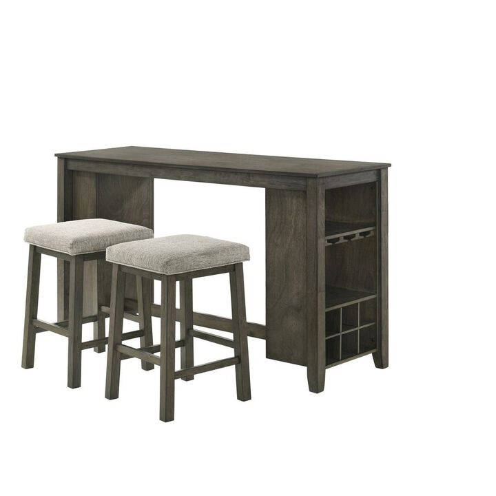 Bar Table with Stools &ndash; Small Kitchen Table for 2 in Solid Wood Finish