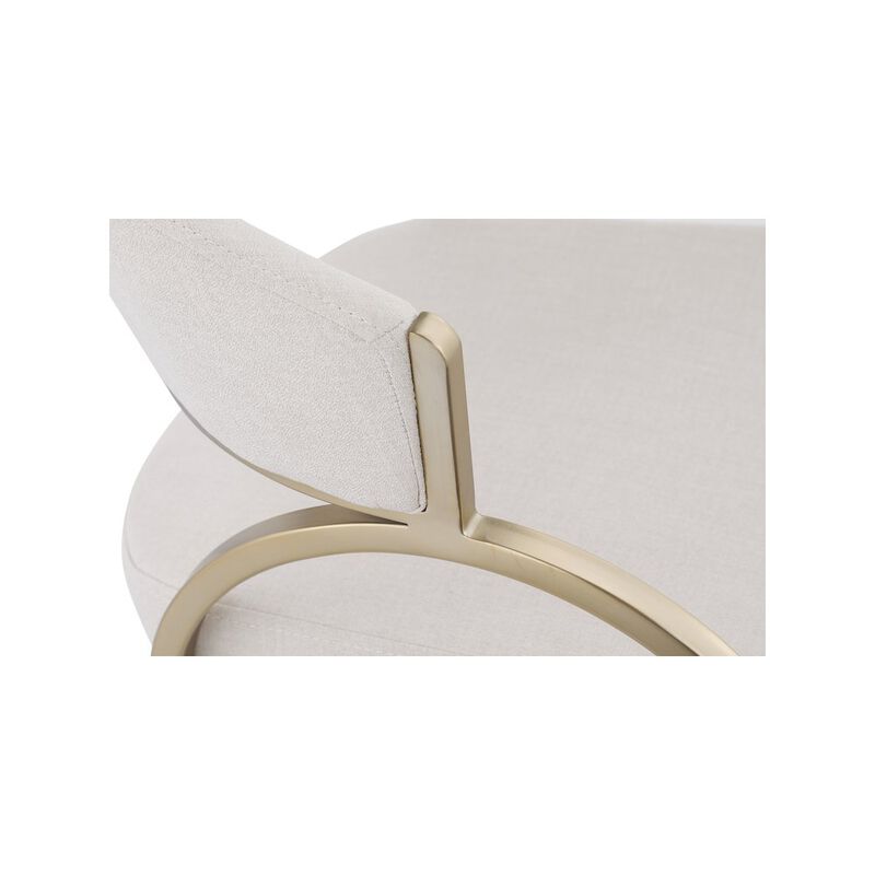 Meridian Furniture Privet Beige Linen Textured Fabric Dining Chair, Set of 2