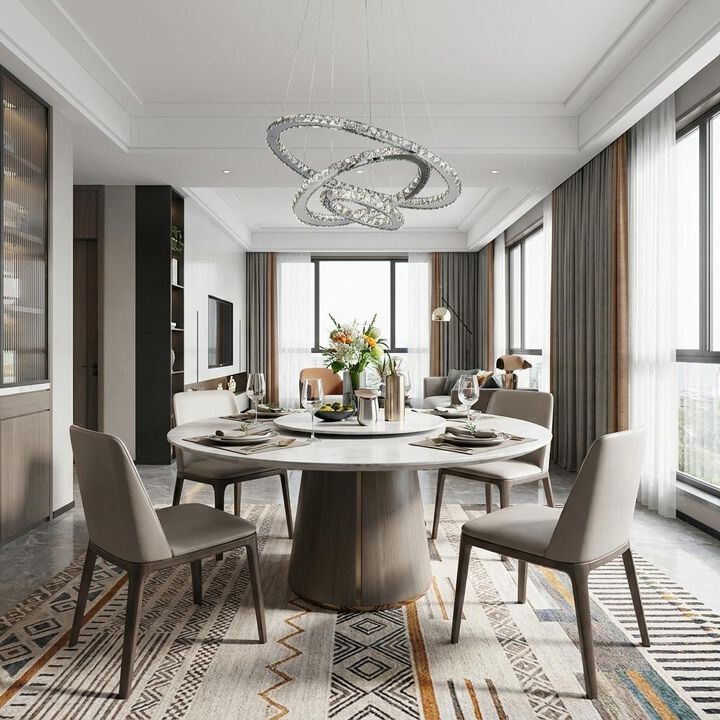 HomeRoots Silver Metal and Crystals LED Dimmable Chandelier