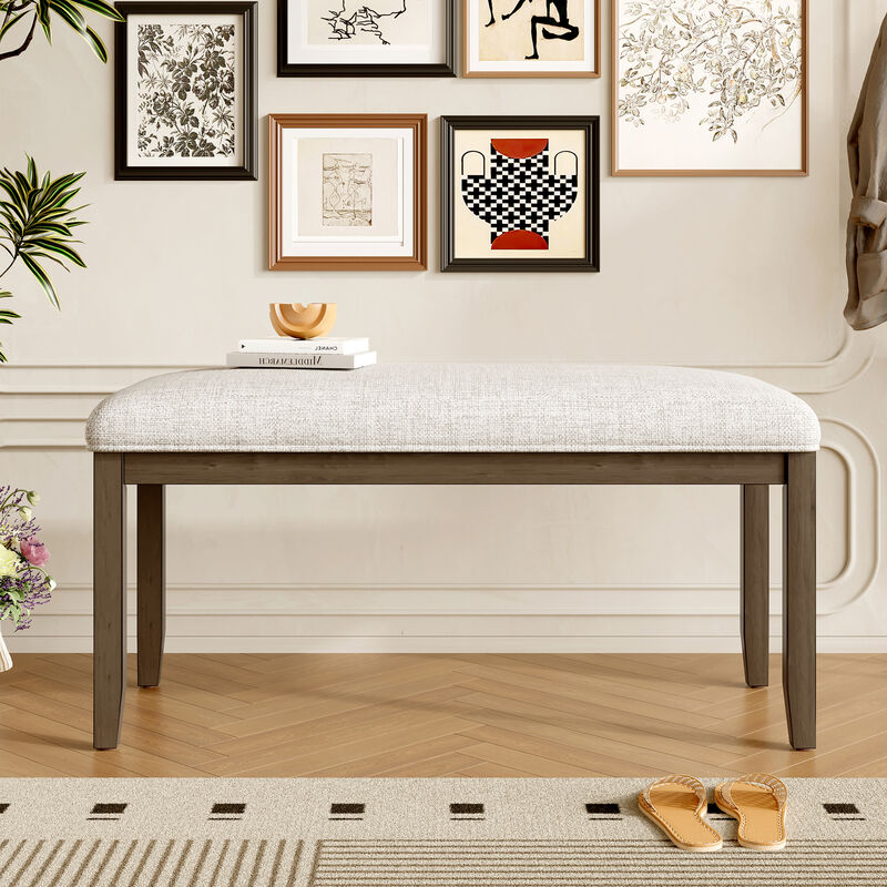 Merax Upholstered Bench for Bedroom End of Bed,38-inch Entryway Bench for Living Room