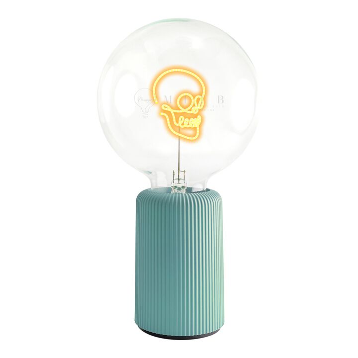 Bulb SKULL Amber with Base Table Lamp PORTABLE Pop
