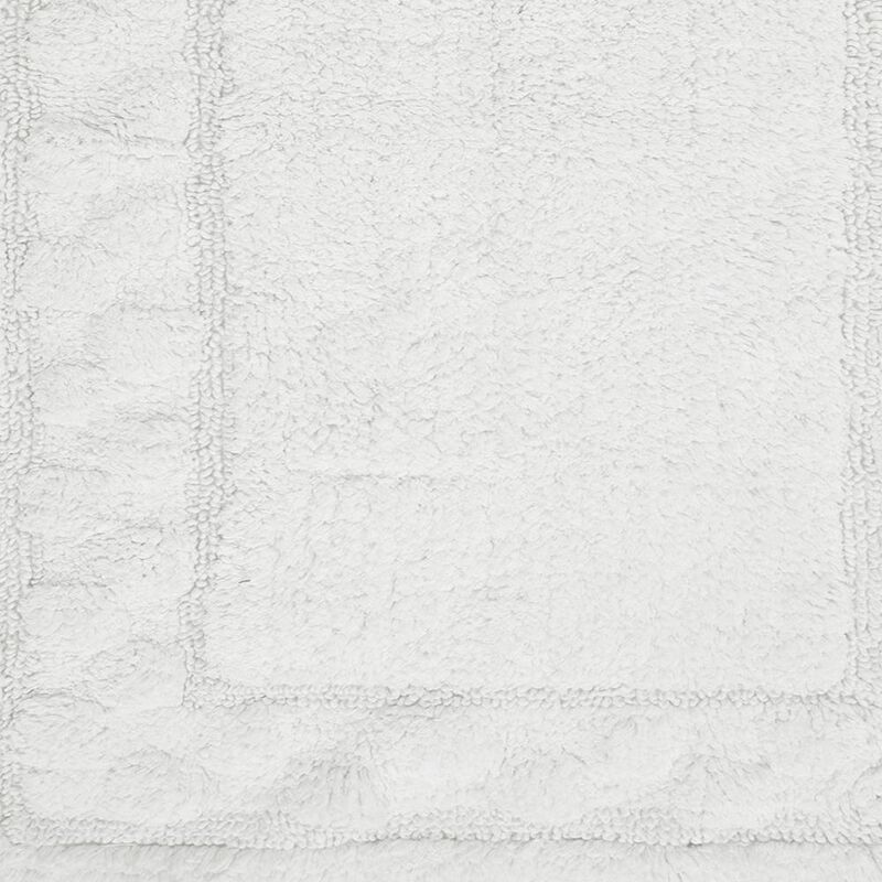 Sculptured Border Design Non-Slip Cotton Bath Rug 24" x 40" White by Castle Hill London