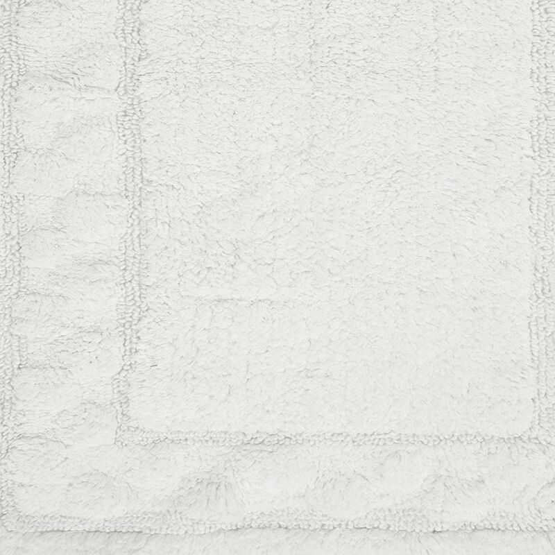 Sculptured Border Design Non-Slip Cotton Bath Rug 24" x 40" White by Castle Hill London