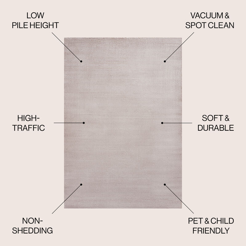 Cole Modern Minimalist Pinstripe High-Low Area Rug